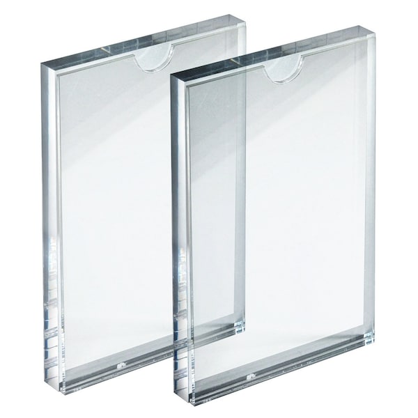 Azar Displays Clear Acrylic Block Sign Holder Frame 4in x 6in, Top Load, 2PK 104552-2PK - main